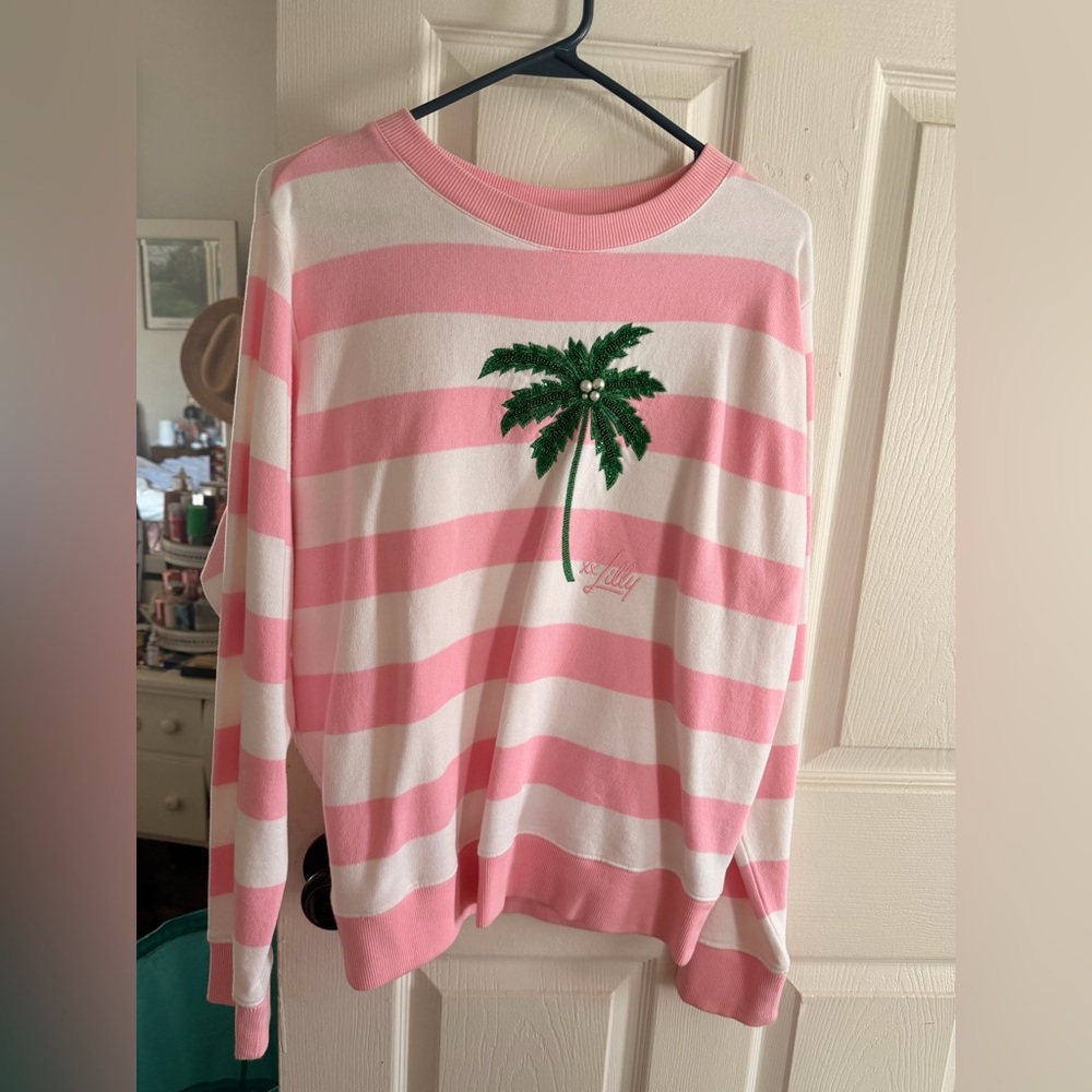 Lilly Pulitzer Pink and White Striped Sweater